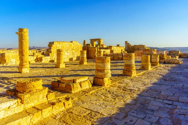 Blick Auf Antike Kirchenruinen Der Nabatäischen Stadt Avdat Der Negev — Stockfoto