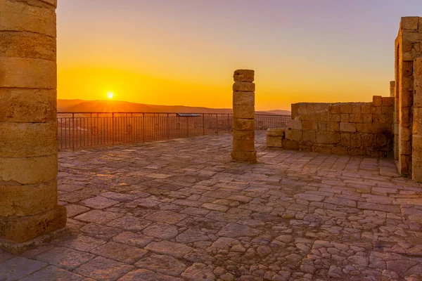 Sunset View Ancient Ruins Nabataean City Avdat Negev Desert Southern — Foto de Stock