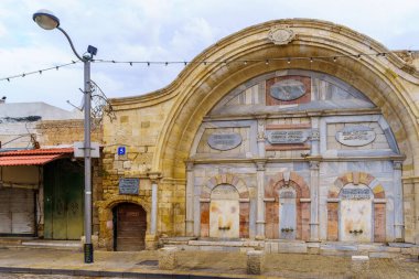 Tel Aviv, İsrail - 29 Kasım 2022: Eski Jaffa 'daki Mahmoudiya Camii sebile sulliman, şu anda Tel-Aviv-Yafo, İsrail' in bir parçası