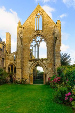 View of the ruins of Abbaye de Beauport, in Paimpol, Cotes-d'Armor, Brittany, France