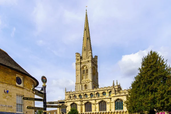 Stamford September 2022 View Directional Signs All Saints Church Stamford — Stock Photo, Image