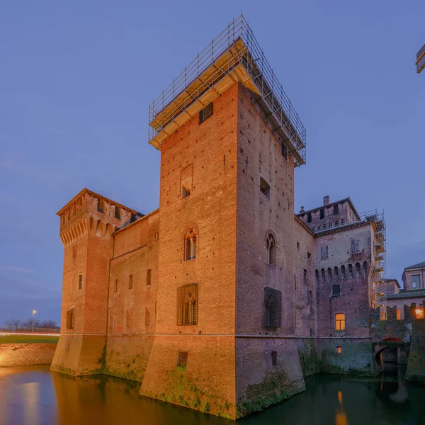 Aften Udsigt Den Middelalderlige Castello San Giorgio Mantua Mantova Lombardiet - Stock-foto