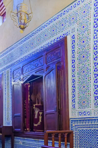 Fes Marrocos Março 2023 Vista Interior Sinagoga Aben Danan Fes — Fotografia de Stock