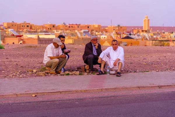 Ouarzazate Marruecos Abril 2023 Vista Del Atardecer Los Lugareños Final — Foto de Stock