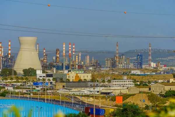 Haïfa Israël Mai 2023 Vue Des Raffineries Zone Industrielle Pétrochimique — Photo