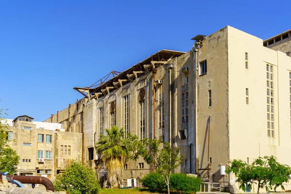 Utsikt Över Gamla Kraftverk Byggnader Den Historiska Kraftverksområdet Haifa Israel — Stockfoto
