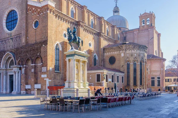 Venezia Febbraio 2022 Veduta Piazza Basilica Dei Santi Giovanni Paolo — Foto Stock