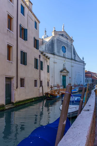 Venedig Italien Mars 2022 Utsikt Över Kanalen Med Dell Angelo — Stockfoto