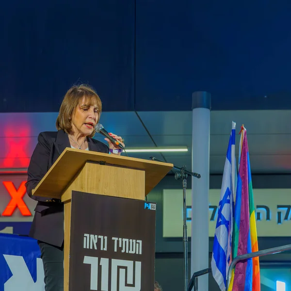 Haifa Israel Toukokuuta 2023 Entinen Ministeri Limor Livnat Puhui Yleisölle — kuvapankkivalokuva