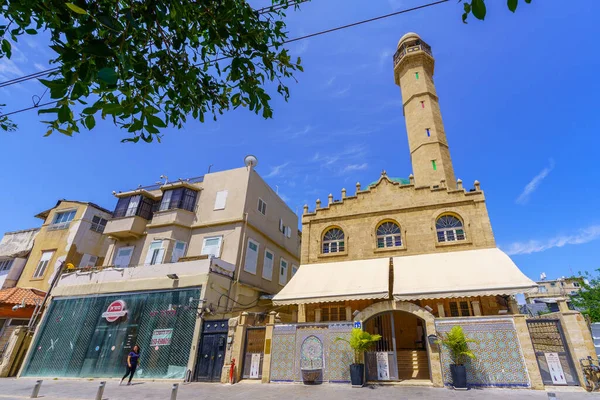 Tel Aviv Israel Mayo 2023 Vista Mezquita Nuzha Con Lugareños — Foto de Stock