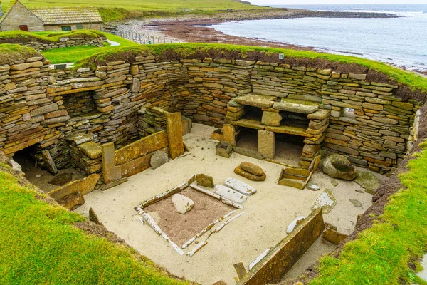 stock image Stromness, UK - October 04, 2022: View of the Skara Brae Prehistoric Village, in Mainland Orkney, Scotland, UK