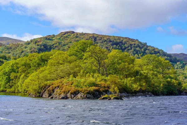 Widok Krajobraz Loch Katrine Loch Lomond Park Narodowy Trossachs Szkocja — Zdjęcie stockowe