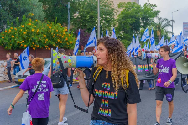 Haifa Israel June 2023 People Marching Flags Various Signs 23Rd — Stock Photo, Image