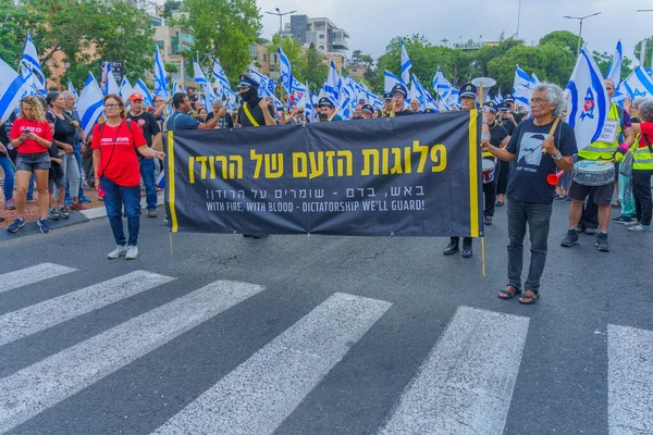 Haifa Israel June 2023 People Marching Flags Various Signs Week — Stock Photo, Image