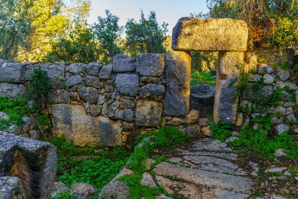 표지판 비잔틴 시대의 다니엘라 고고학 유적지 이스라엘 갈릴리 — 스톡 사진