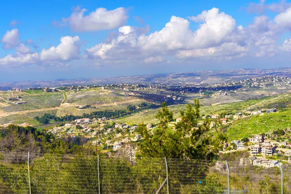 Взгляд Израиля Upper Galilee Сторону Южного Ливана — стоковое фото