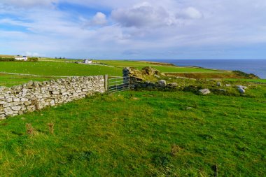İngiltere 'nin kuzeydoğu İskoçya' daki kırsal ve kıyı şeridi manzarası