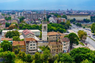 Filibe, Bulgaristan - 25 Eylül 2023: Bulgaristan 'ın Filibe kentinde kent merkezi manzarası