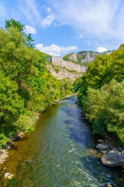 Bulgaristan 'ın Balkan Dağları' ndaki Iskar Nehri ve Gorge manzarası