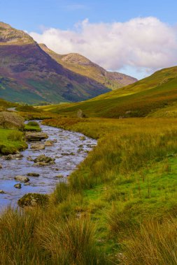Honister Geçidi 'nin manzarası, Cumbria, İngiltere, İngiltere