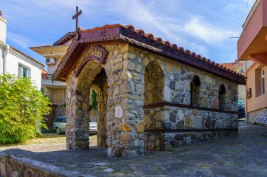View of the Saint Constantine and Elena Chapel, in the old town of Sozopol, Bulgaria clipart