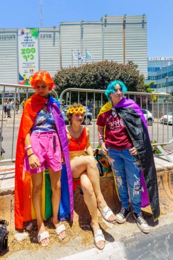 Hayfa, İsrail - 21 Haziran 2024: LGBTQ + cemaatinin yıllık Onur Yürüyüşü, Hayfa, İsrail