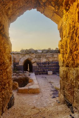 View of the ruins of the crusader Belvoir Fortress (Kochav HaYarden, Jordan Star), now a national park, Northern Israel clipart