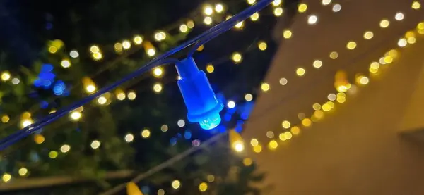 Işıklı Noel ağacı ve bokeh