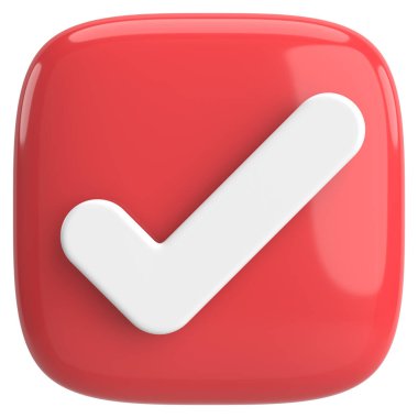 3 boyutlu onay kutusu. İşaretle. 3B illüstrasyon.