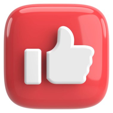 Düğme gibi. İkon gibi. 3B illüstrasyon.