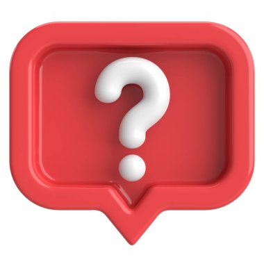 Soru işareti işareti. 3B illüstrasyon.