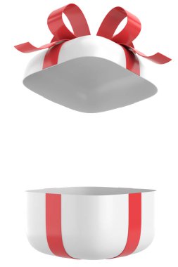 Hediye Kutusu açıldı. Üç boyutlu hediye kutusu. 3B illüstrasyon.