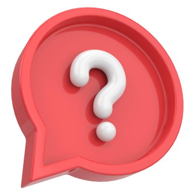 Soru işareti işareti. 3B illüstrasyon.