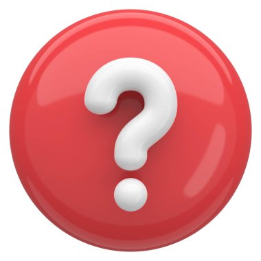 Soru işareti işareti. 3B illüstrasyon.