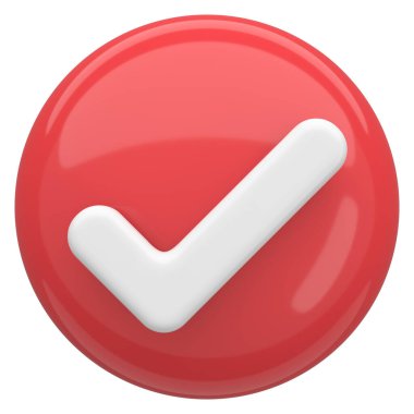 3 boyutlu onay kutusu. İşaretle. 3B illüstrasyon.