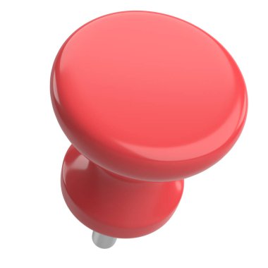 Pimi çek. Çizim iğnesi. Üç boyutlu pim. 3B illüstrasyon.