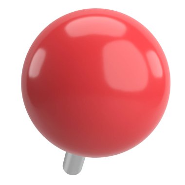 Pimi çek. Çizim iğnesi. Üç boyutlu pim. 3B illüstrasyon.