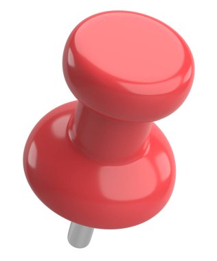 Pimi çek. Çizim iğnesi. Üç boyutlu pim. 3B illüstrasyon.