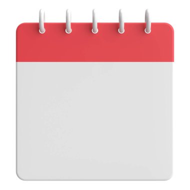 Boş takvim. Üç boyutlu takvim. 3B illüstrasyon.