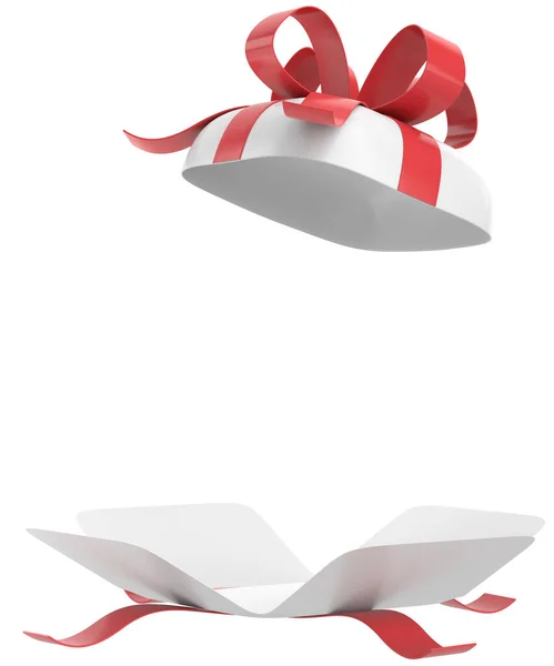 打开礼品盒3D礼品盒3D插图 — 图库照片