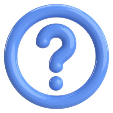 Soru işareti işareti. 3B illüstrasyon.