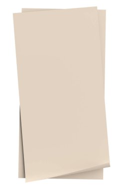 Üç boyutlu not kağıdı. Yapışkan bir not. 3B illüstrasyon.