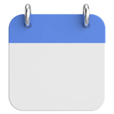 Boş takvim. Üç boyutlu takvim. 3B illüstrasyon.