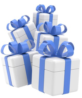 Üç boyutlu hediye kutusu. 3B illüstrasyon.