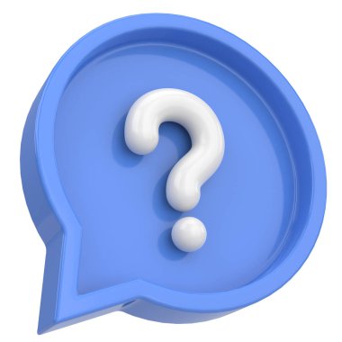 Soru işareti işareti. 3B illüstrasyon.