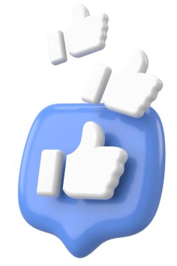 Düğme gibi. İkon gibi. 3B illüstrasyon.