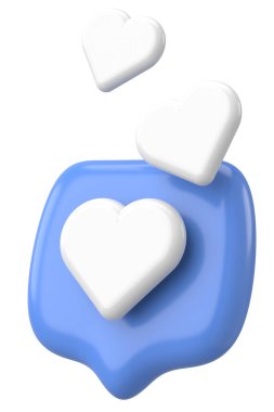 Düğme gibi. İkon gibi. 3B illüstrasyon.