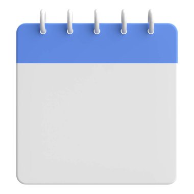 Boş takvim. Üç boyutlu takvim. 3B illüstrasyon.