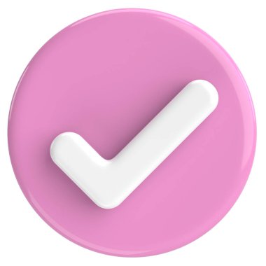 3 boyutlu onay kutusu. İşaretle. 3B illüstrasyon.