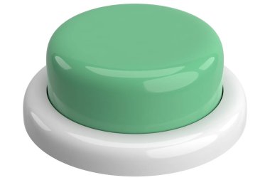 Üç boyutlu düğme. Bas düğmeye. 3B illüstrasyon.